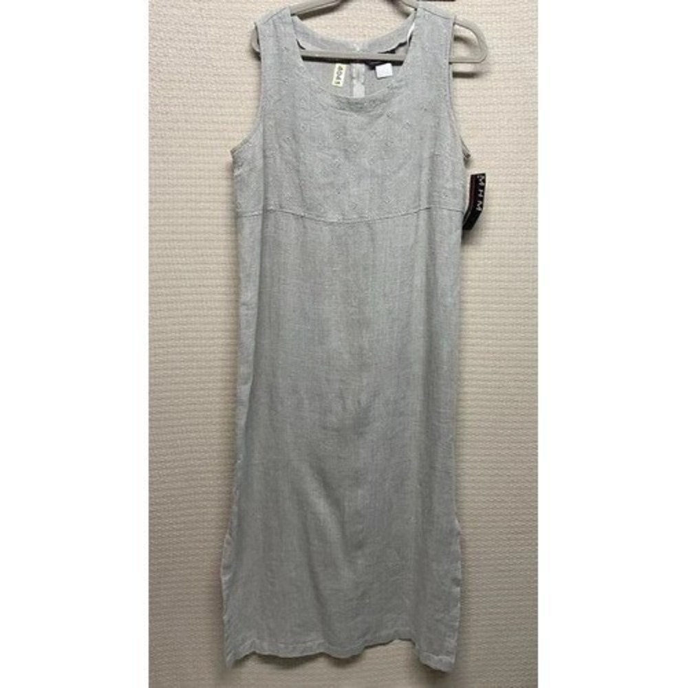 NWT Melissa Harper Gray Embroidered CottageCore Maxi Dress Women 14 Macedonia